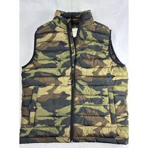 Aeropostale Puffer Vest Mens xs Camo Full Zip Quilted Outdoors Hunting Woods
